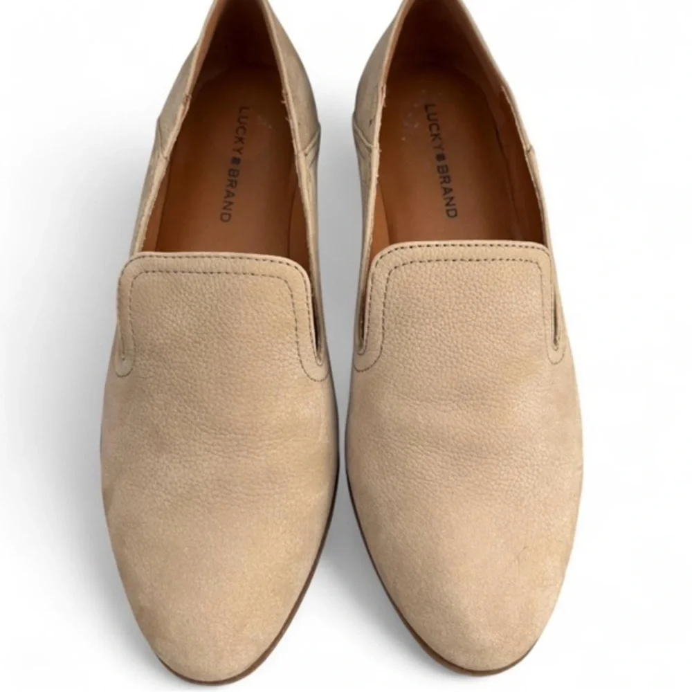 NWOT Women's Lucky Brand Cahill Leather‎ Slip On Loafer Flats Tan Size 6.5